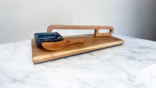 Handcrafted Cherry Bread Serving Board Set