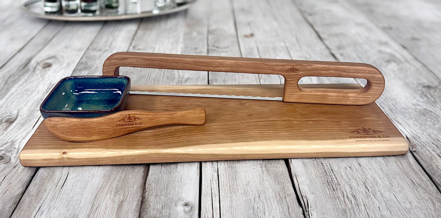 Handcrafted Cherry Bread Serving Board Set