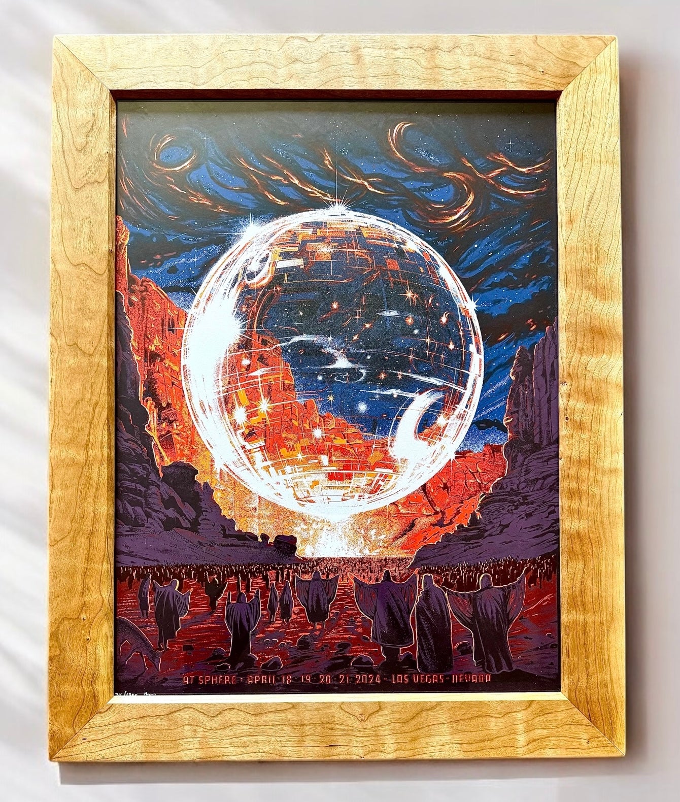 Handcrafted Large Figured Cherry Frame