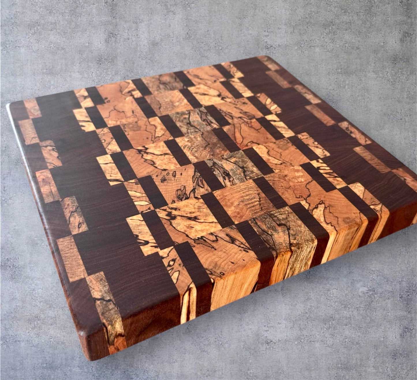 Spalted Maple & Walnut End Grain Cutting Board