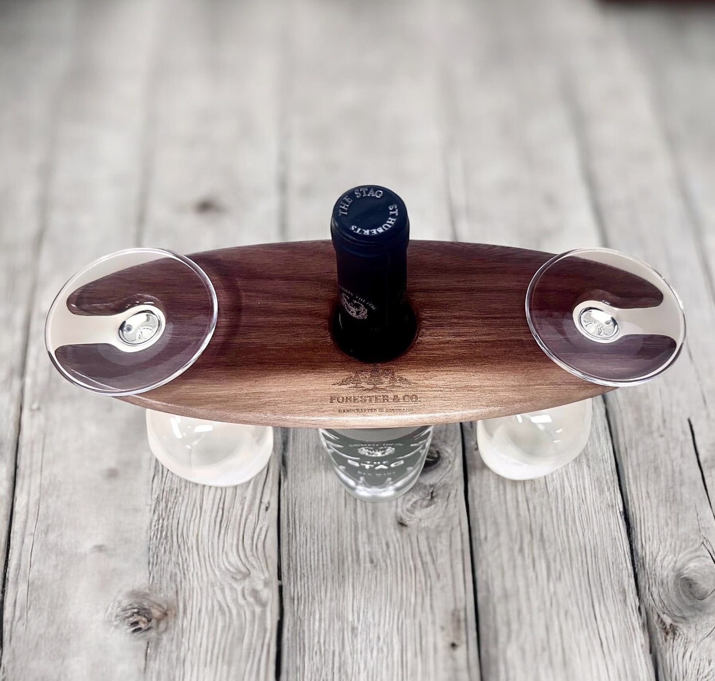 Cherry or Walnut Wine Caddy