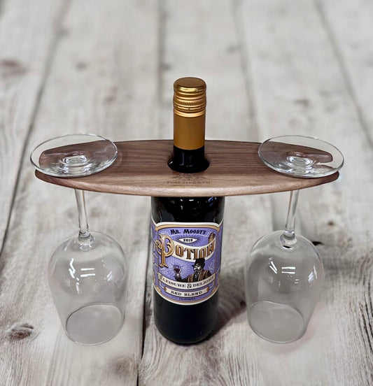 Cherry or Walnut Wine Caddy