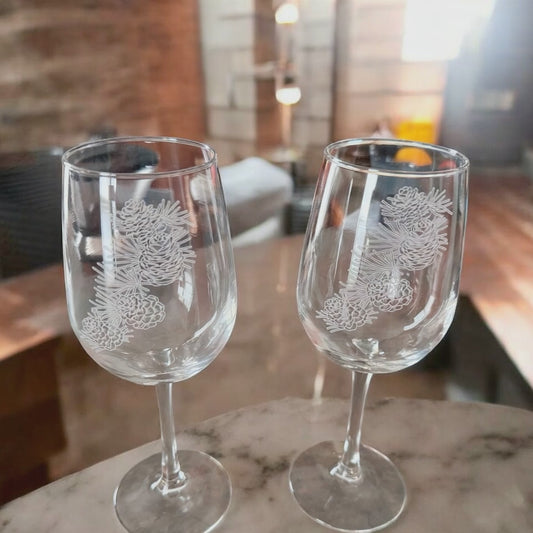 Pinecone Wine Glasses
